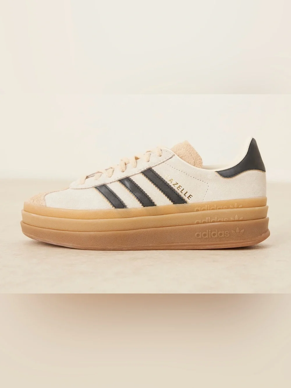 Adidas Gazelle Bold - Cream White/Core Black/ Sand Strata
